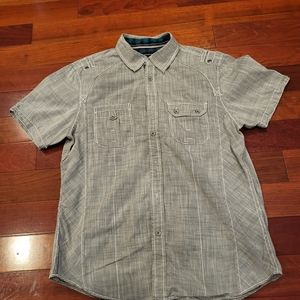 INC Medium Grey button down with stitching details